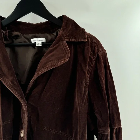 Joan Rivers Brown Textured Button-Up Top Size Large - Picture 2 of 8